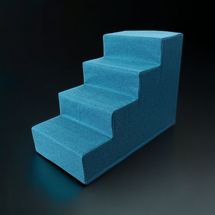 Лестница прикроватная для животных , цвет бирюза, на 4 ступени