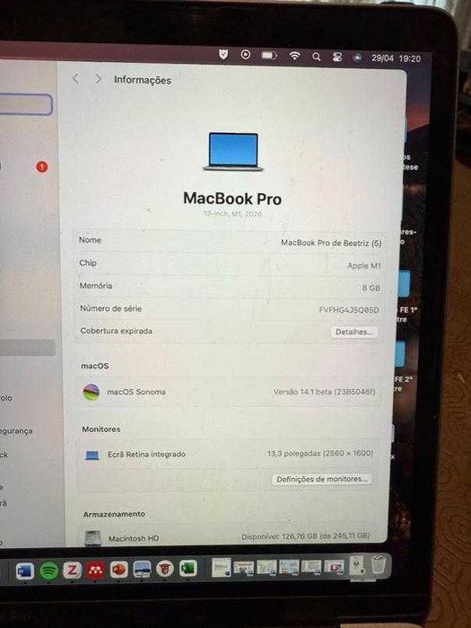 Macbook Pro M1 2020 8GB RAM/ 256GB 13 polegadas430452309440614404