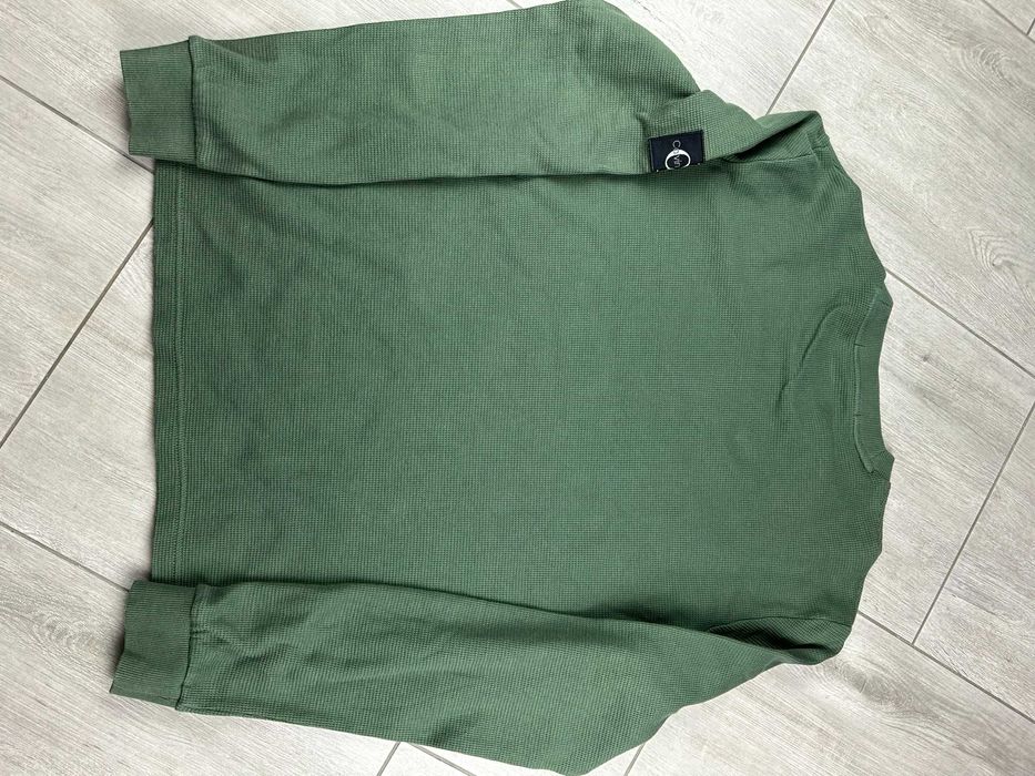 Calvin Klein Jeans – męska bluza waflowa khaki zielona – rozmiar L