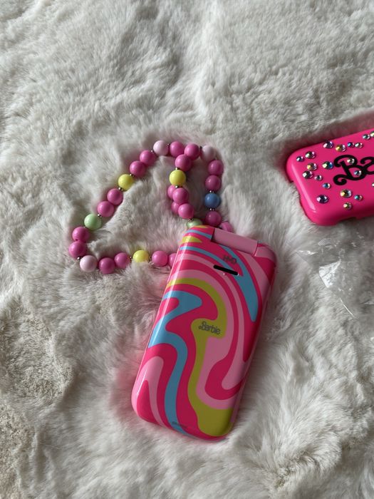 Рожевий розовый телефон Барбі Barbie phone з чохлами