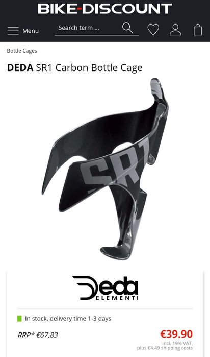 DEDA SR1 Carbon Bottle Cage карбоновий фляготримач