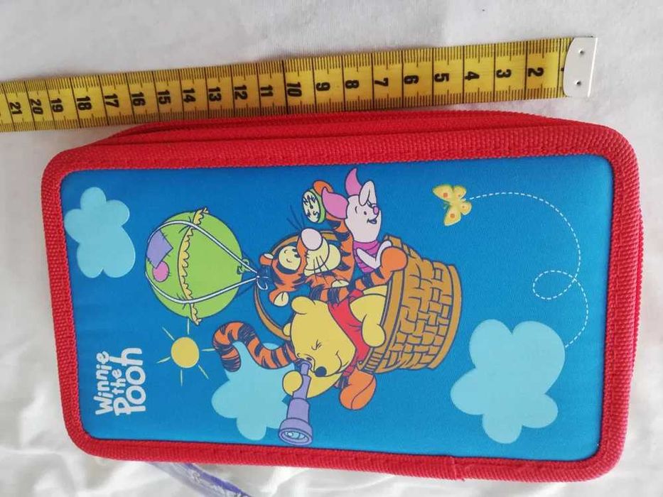 Piórnik podwójny , 2 komory , pusty , Kubuś Puchatek