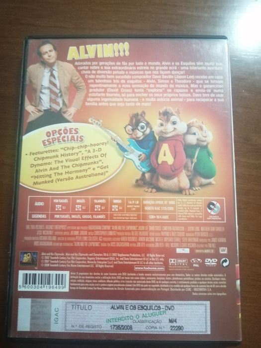 Coleção filmes infantis "Alvin e os Esquilos"