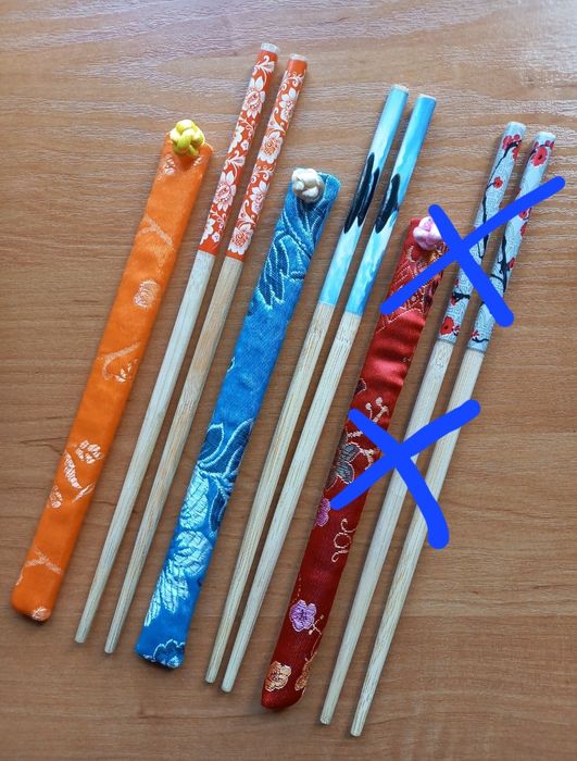 bambusowe PAŁECZKI sushi i nie tylko, etui jedwab sztuczny