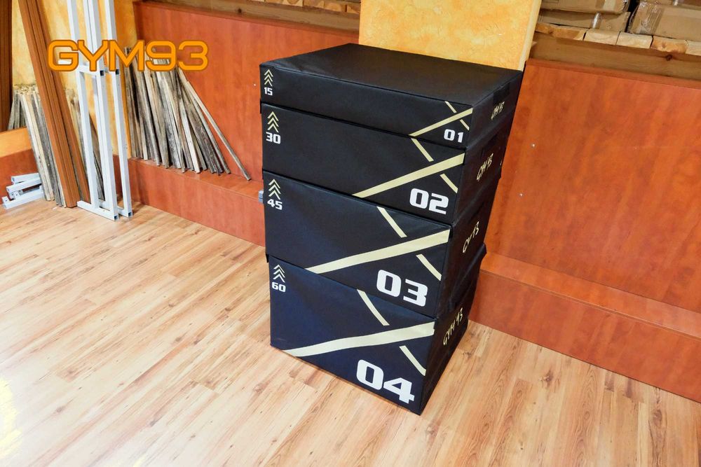 Soft Plyo Box 4 piętra CZARNY z żółtym akcentem