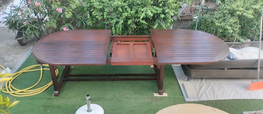 Mesa madeira maciça+ conjunto 6 cadeiras
