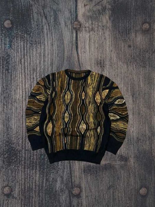 Piękny sweter w stylu coogi welna akryl S unisex Avant garde vintage