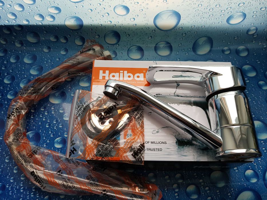 Смеситель змiшувач для умывальника Haiba Hermes 004 излив 15 см латунь