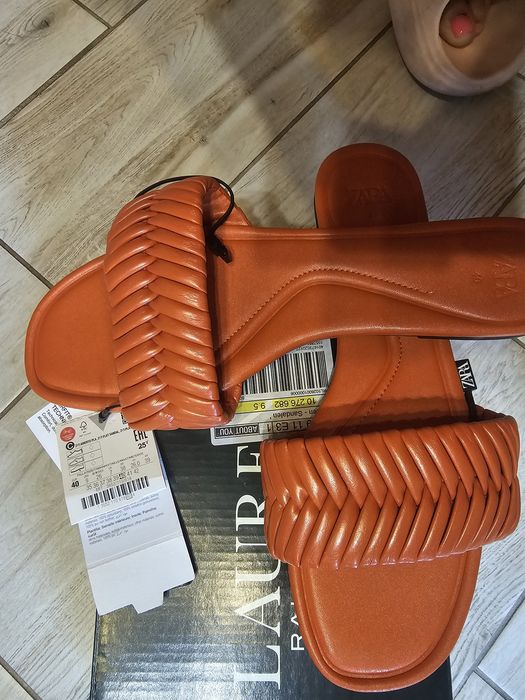Klapki Zara pomarańczowe
