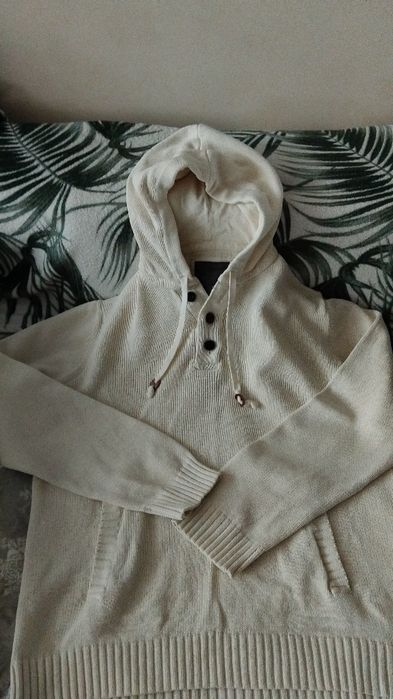 Sweter męski bawełniany z kapturem
