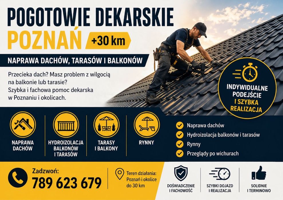 Usługi Dekarskie Naprawa Dachów, Tarasów i Balkonów