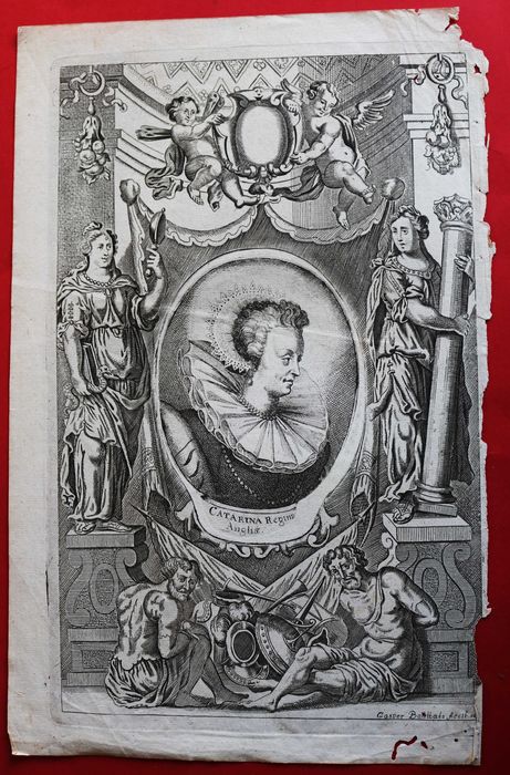 Catarina de Bragança, Rainha de Inglaterra, gravura de Bouttats, 1681