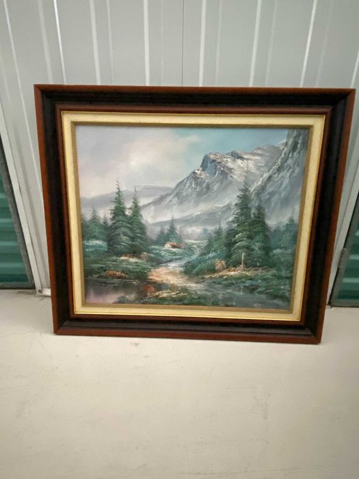 Pintura a óleo vintage emoldurada