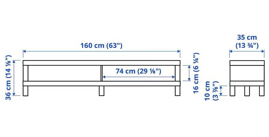 Móvel TV Branco 160x35x36 cm LACK Ikea Usado