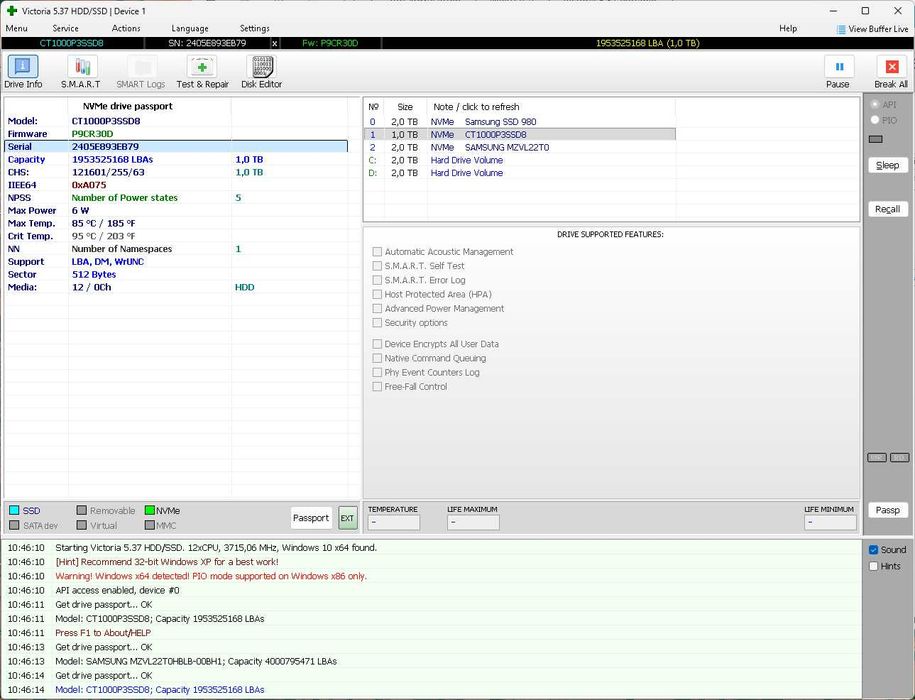 Crucial P3 CT1000P3SSD8 1Tb з радіатором та адаптером