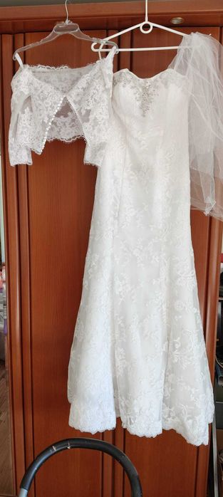 Suknia 2w1 odpinana góra koronka