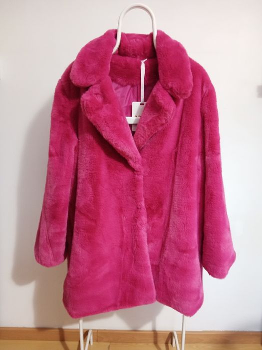 Artigo novo: Casaco rosa pelo inverno tamanho XL
