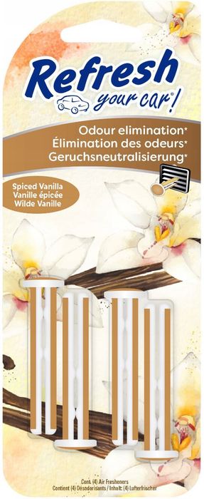 24x Zapach Samochodowy REFRESH SPICY VANILLA Zapach do Auta 4x KLIPS