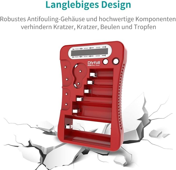 DLYFULL Uniwersalny tester baterii, czarny