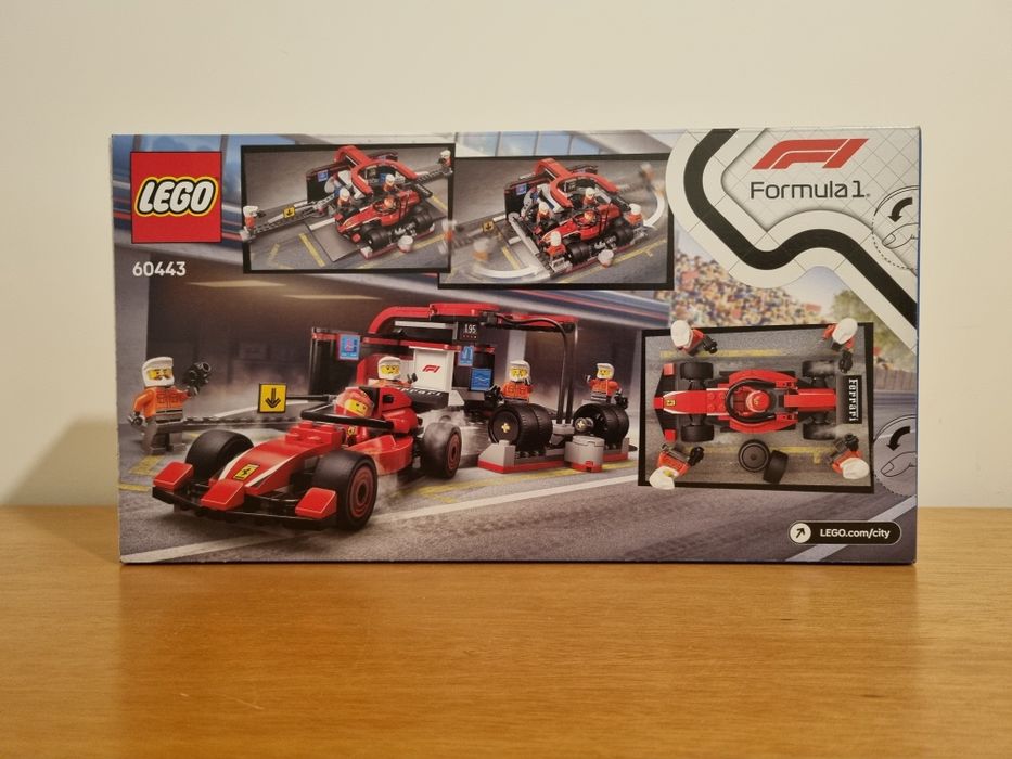 LEGO City 60443 - Formula 1 Pit Stop & Pit Crew com carro Ferrari