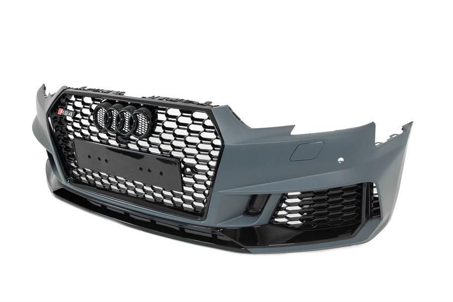 Бампер Audi A4 B9 / S4 B9 2015-2019 RS4 стиль черный глянец