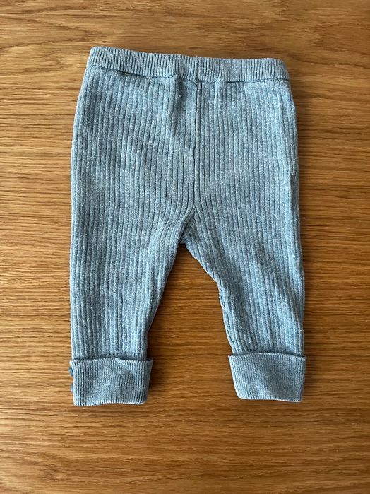 Spodenki legginsy prążkowane Zara 62 niebieskie dzianinowe