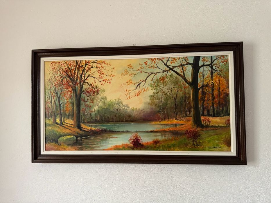 Quadro decorativo paisagem outonal – ótimo estado