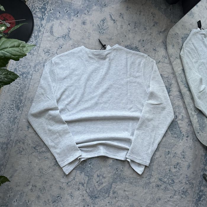 Henley gray longsleeve archive no faith studios archive архів архівний polo old money лонгслів на гудзиках хенлі вафляний сірий