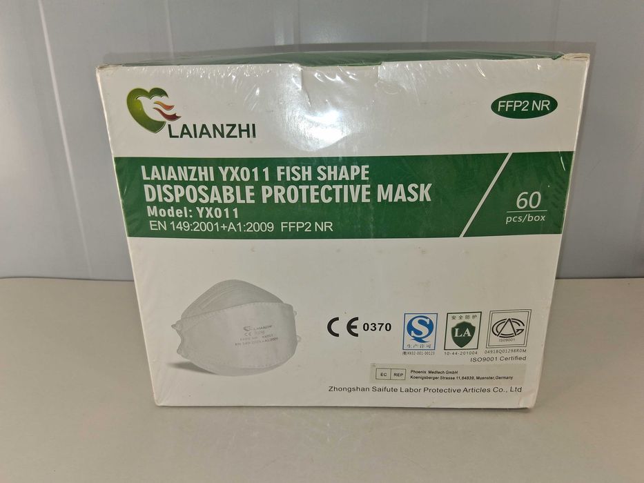 N069 Maski Ochronne FFP2 Maseczki Jednorazowe Rybka Fish Shape 60 Szt.