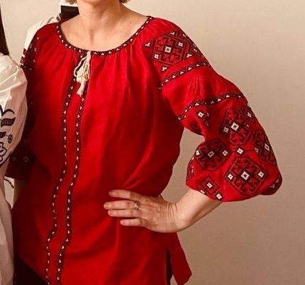 Вишиванка, червона натуральна, націонал на сорочка