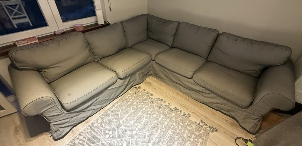 Pokrowiec Szary do Sofy Ikea Ektorp Naroznikowej 4 osobowej
