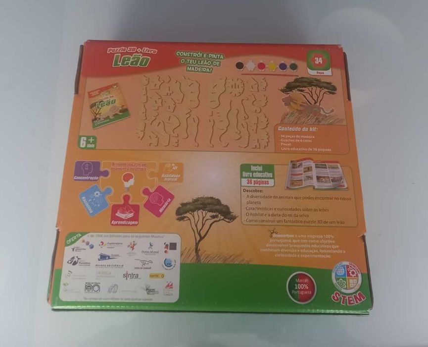 Puzzle 3D + Livro Leão