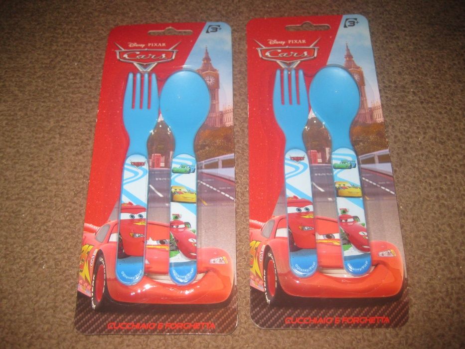 2 Sets of Cars-Themed Spoon + Fork, New/Sealed!64752390450563120
