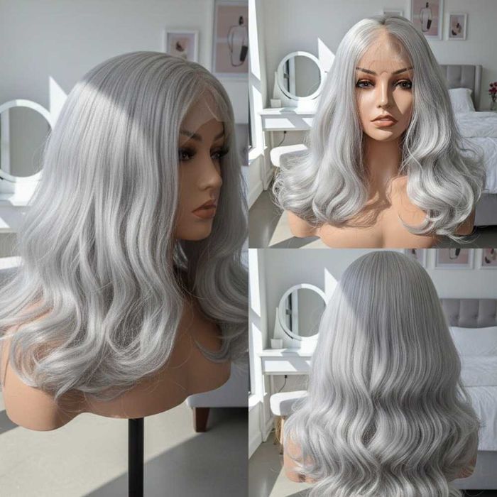 Kręcona peruka blond na koronkowej siatce Lace Front Wig