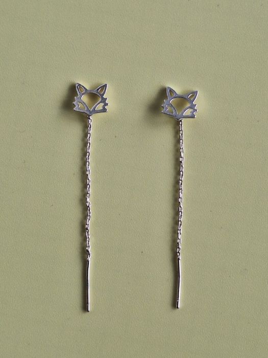 Сережки  протяжки лисички