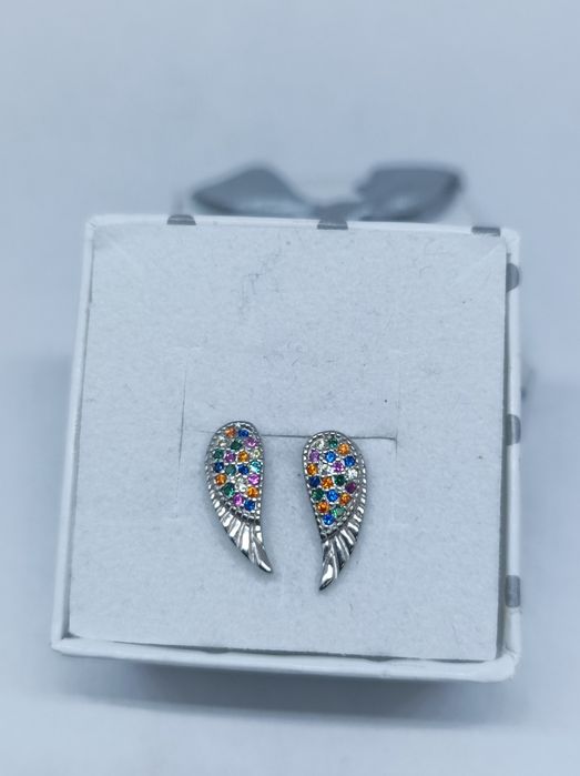 Srebrne kolczyki skrzydła 925 sztyft