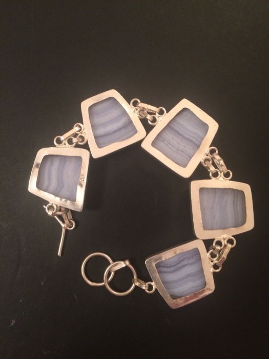 Браслет с натуральным камнем кружевным агатом из Индии