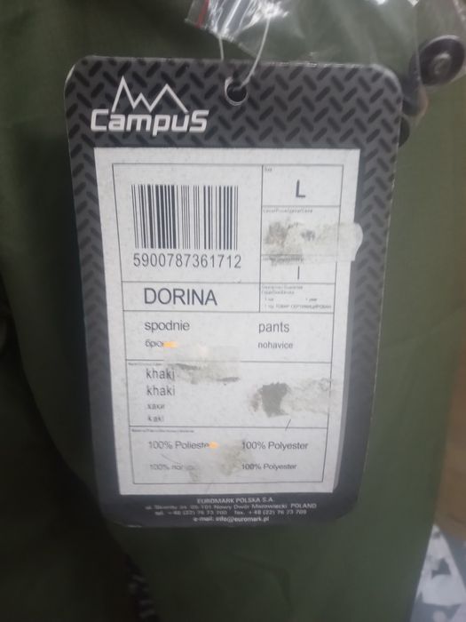 Campus Spodenki 3/4 trekingowe khaki nowy rozl L