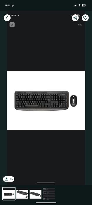 Zestaw Bezprzewodowy Dynabook Toshiba KL50M  Klawiatura + Mysz