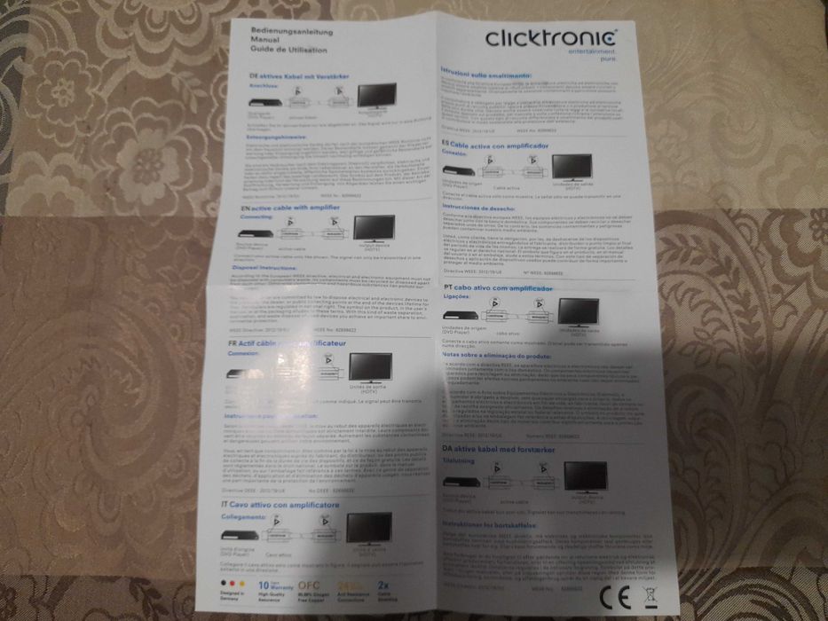 Clicktronic DisplayPort HDMI kabel 4k 60 Hz DP 1.4 do HDMI 2.0