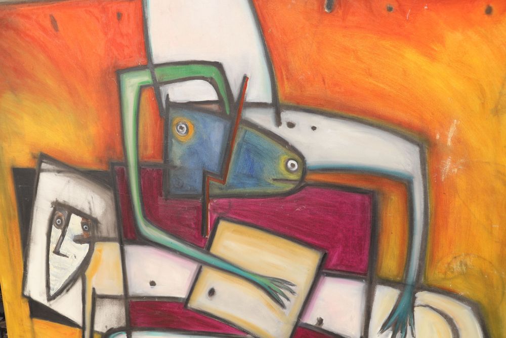 Pintura acrílico s/ tela do artista Bjarni Ragnar