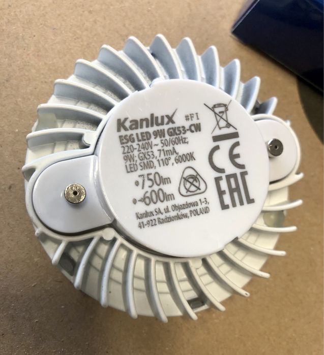 Żarówka LED GX53 9W biały zimny Kanlux