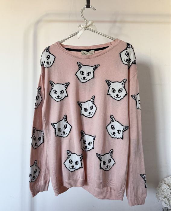 Sweter Bershka pieski różowy S