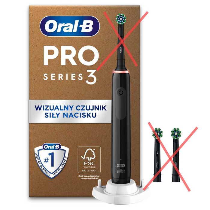 Oral-B Pro Series 3 szczoteczka elektryczna czarna kontrola docisku