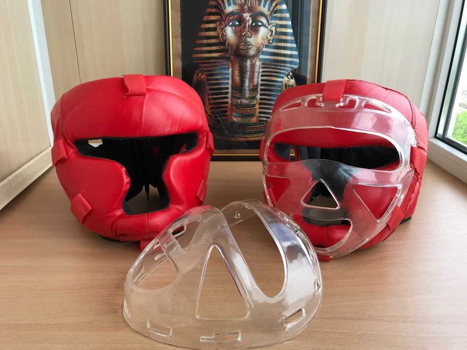 Шлемы для единоборств Zelart (КОЖА!!! размер L) с забралом (защита)