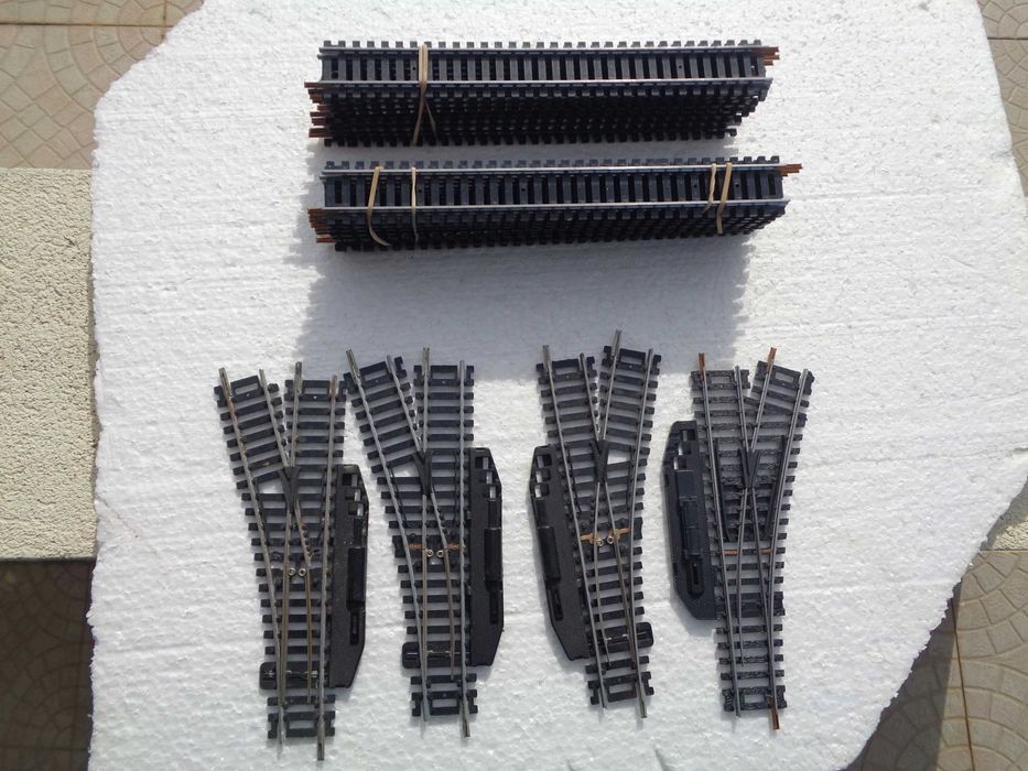 1:87 LIMA lote de 4 desvios manuais + 20 retas comboio