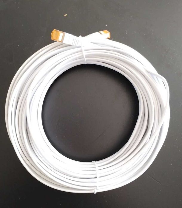 Cabo de rede Ethernet 15m CAT 7 PLANO 10 Gbps U-FTP blindado