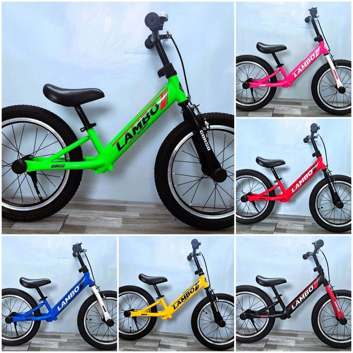 Велобіг,беговел"CORSO LAMBO" ручне гальмо, колеса надувні 16’’,