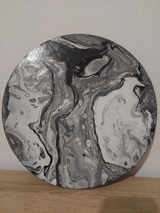 Картина у техніці fluid art кругла "Гармонія"