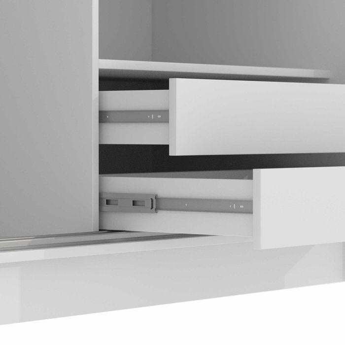 Szafa przesuwna kaszmir z dwoma lustrami 180 szuflady